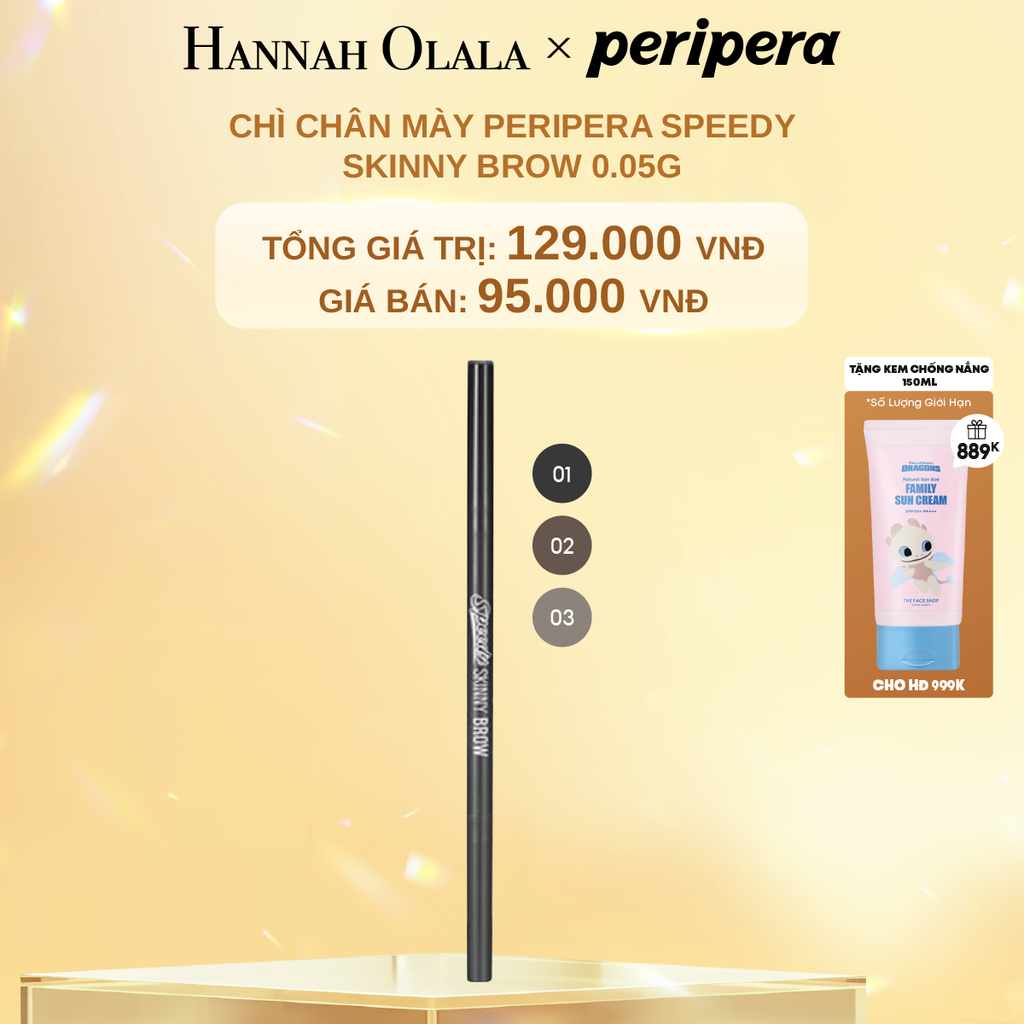  DEAL 2: CHÌ CHÂN MÀY PERIPERA SPEEDY SKINNY BROW 0.05G 