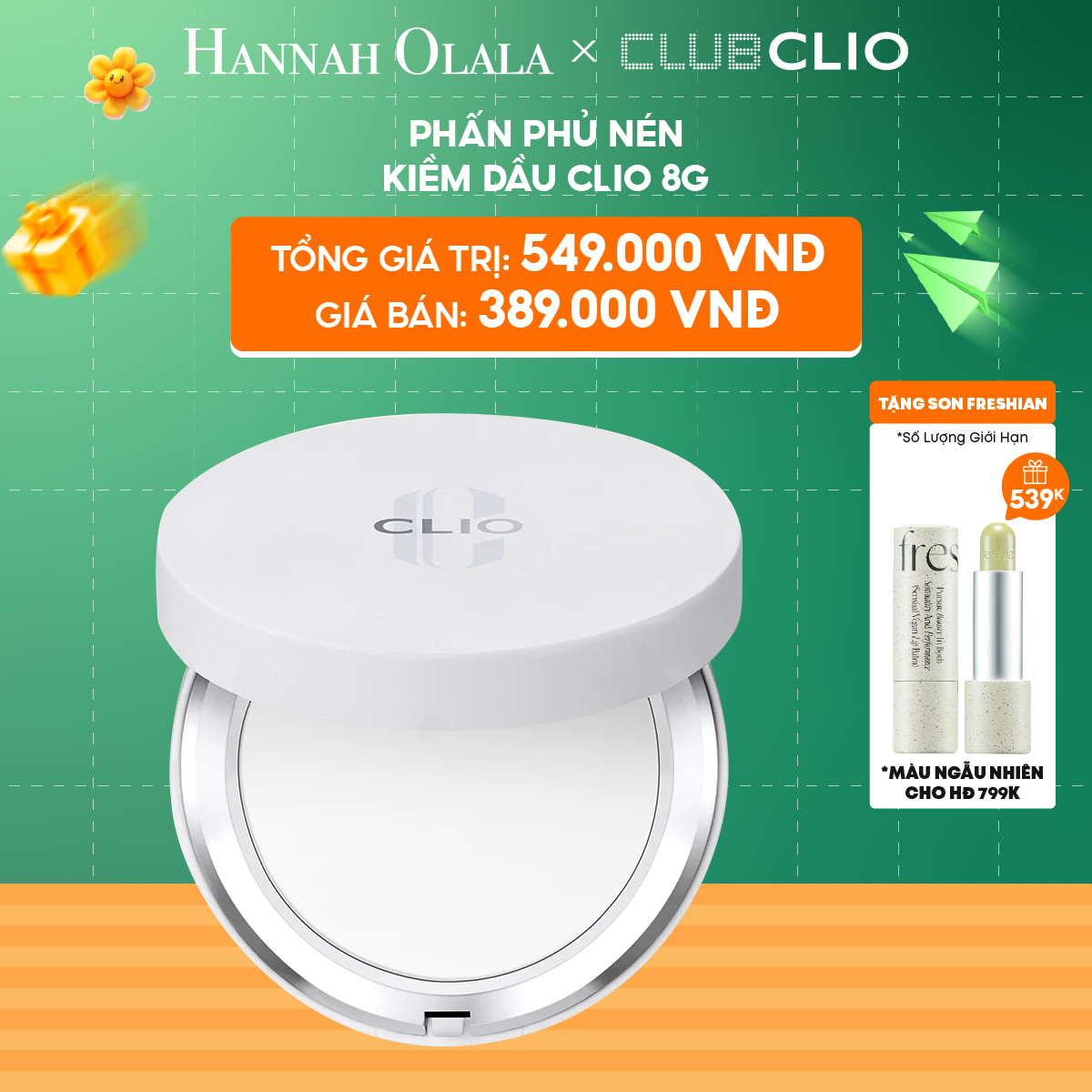  C61_DEAL 7: PHẤN PHỦ NÉN KIỀM DẦU CLIO 8G 