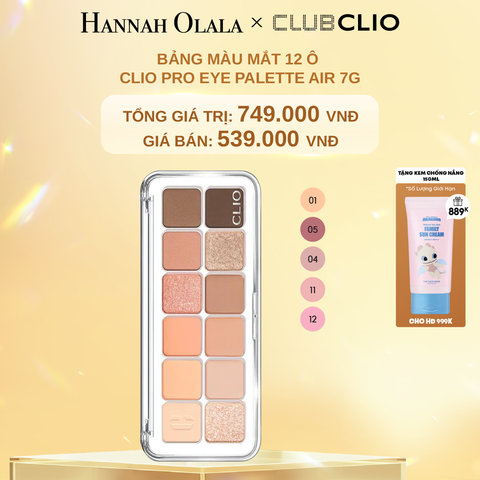  DEAL 8: BẢNG MÀU MẮT 12 Ô CLIO PRO EYE PALETTE AIR 7G 