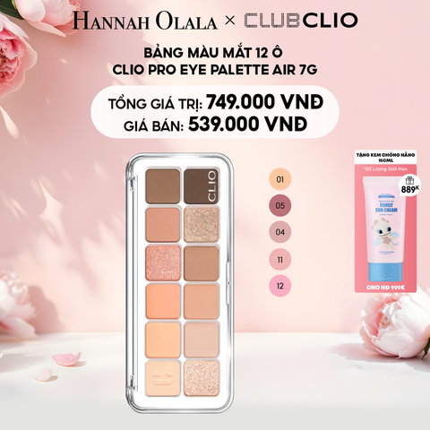  E701: DEAL 7: BẢNG MÀU MẮT 12 Ô CLIO PRO EYE PALETTE AIR 7G 