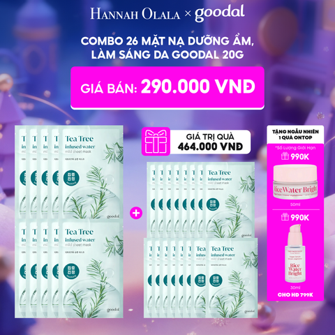  D85_DEAL 2: COMBO 26 MẶT NẠ DƯỠNG ẨM, LÀM SÁNG DA GOODAL 20G 