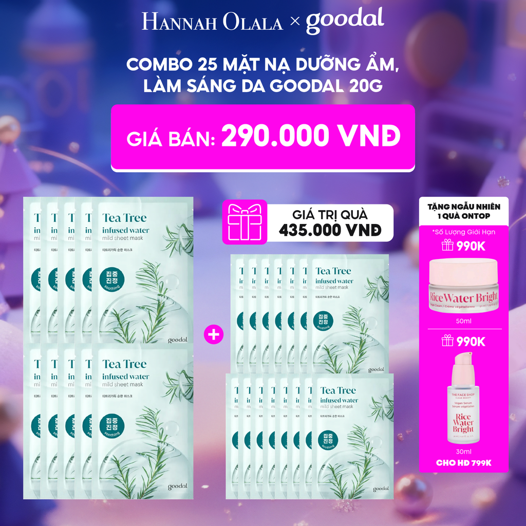  E85_DEAL 2: COMBO 25 MẶT NẠ DƯỠNG ẨM, LÀM SÁNG DA GOODAL 20G 