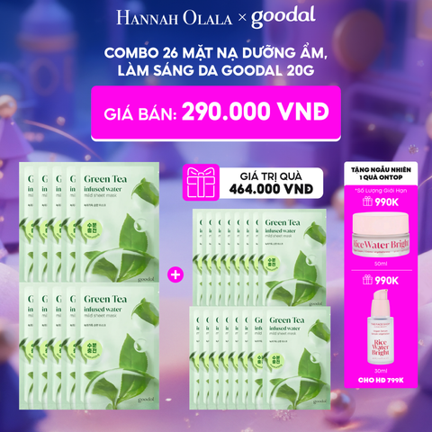  D85_DEAL 2: COMBO 26 MẶT NẠ DƯỠNG ẨM, LÀM SÁNG DA GOODAL 20G 
