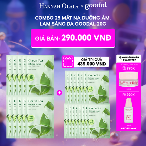  E85_DEAL 2: COMBO 25 MẶT NẠ DƯỠNG ẨM, LÀM SÁNG DA GOODAL 20G 