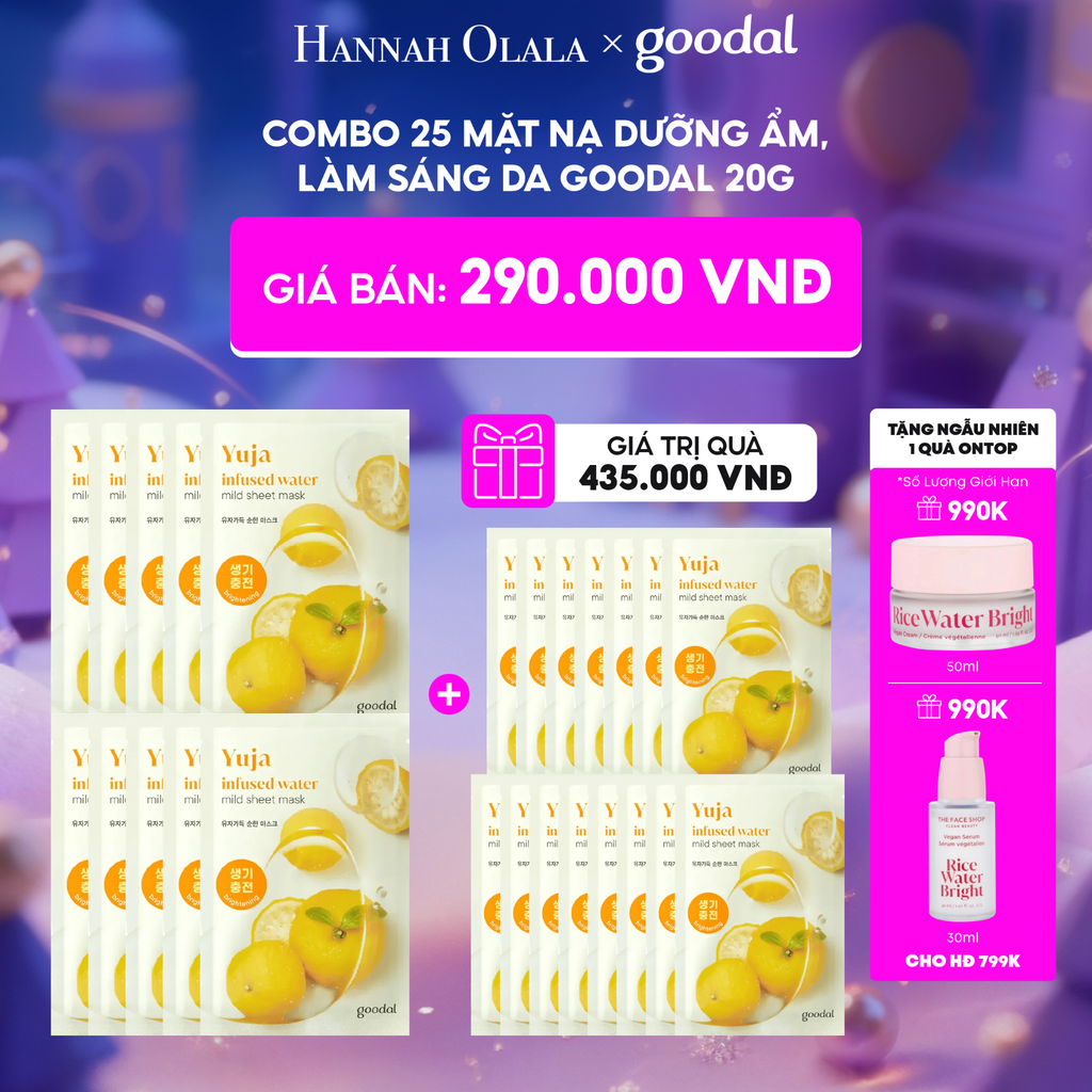  E85_DEAL 2: COMBO 25 MẶT NẠ DƯỠNG ẨM, LÀM SÁNG DA GOODAL 20G 