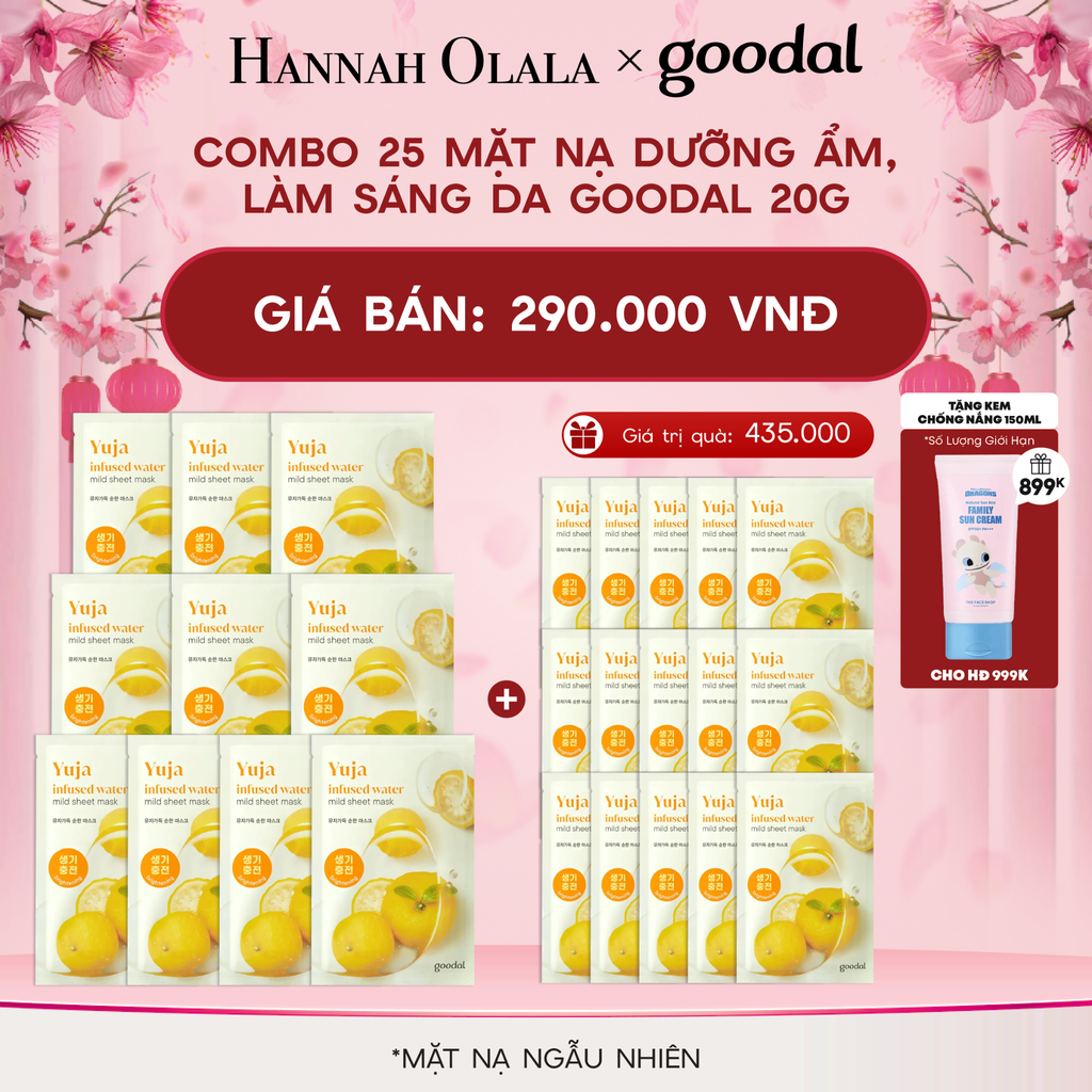  DEAL 2: COMBO 25 MẶT NẠ DƯỠNG ẨM, LÀM SÁNG DA GOODAL 20G 