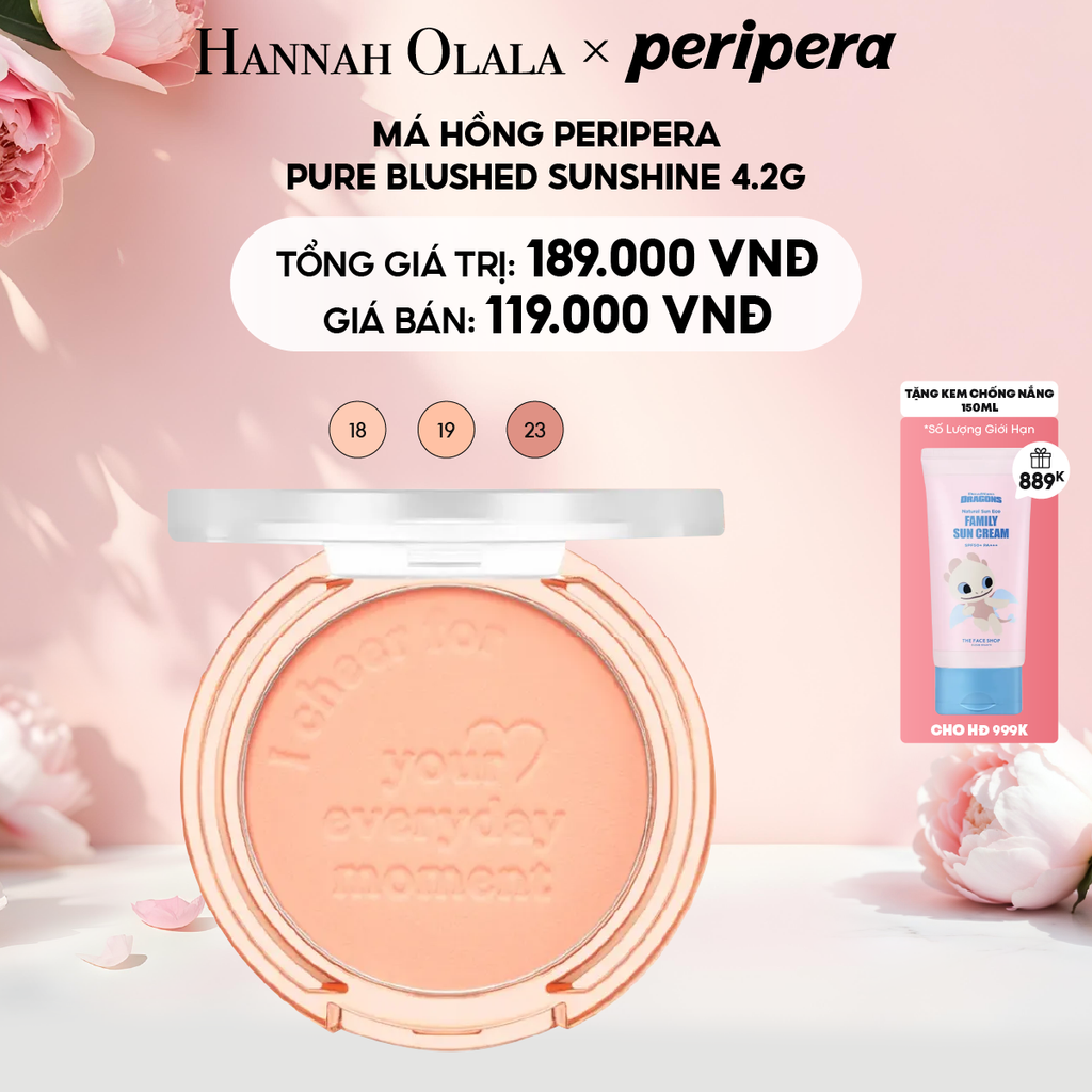  E721: DEAL 4: MÁ HỒNG PERIPERA PURE BLUSHED SUNSHINE 4.2G 