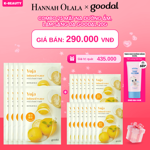  DEAL 1: COMBO 25 MẶT NẠ DƯỠNG ẨM, LÀM SÁNG DA GOODAL 20G 