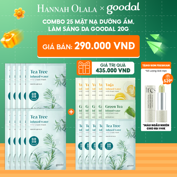  C97_DEAL 1: COMBO 25 MẶT NẠ DƯỠNG ẨM, LÀM SÁNG DA GOODAL 20G 