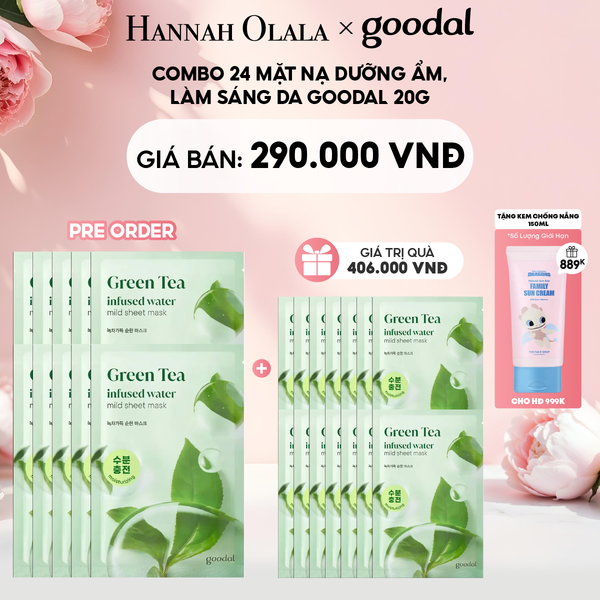  E711: DEAL 1: [PRE-ORDER] COMBO 24 MẶT NẠ DƯỠNG ẨM, LÀM SÁNG DA GOODAL 20G 