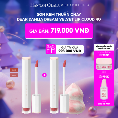  E77_DEAL 4: SON KEM THUẦN CHAY DEAR DAHLIA DREAM VELVET LIP CLOUD 4G 