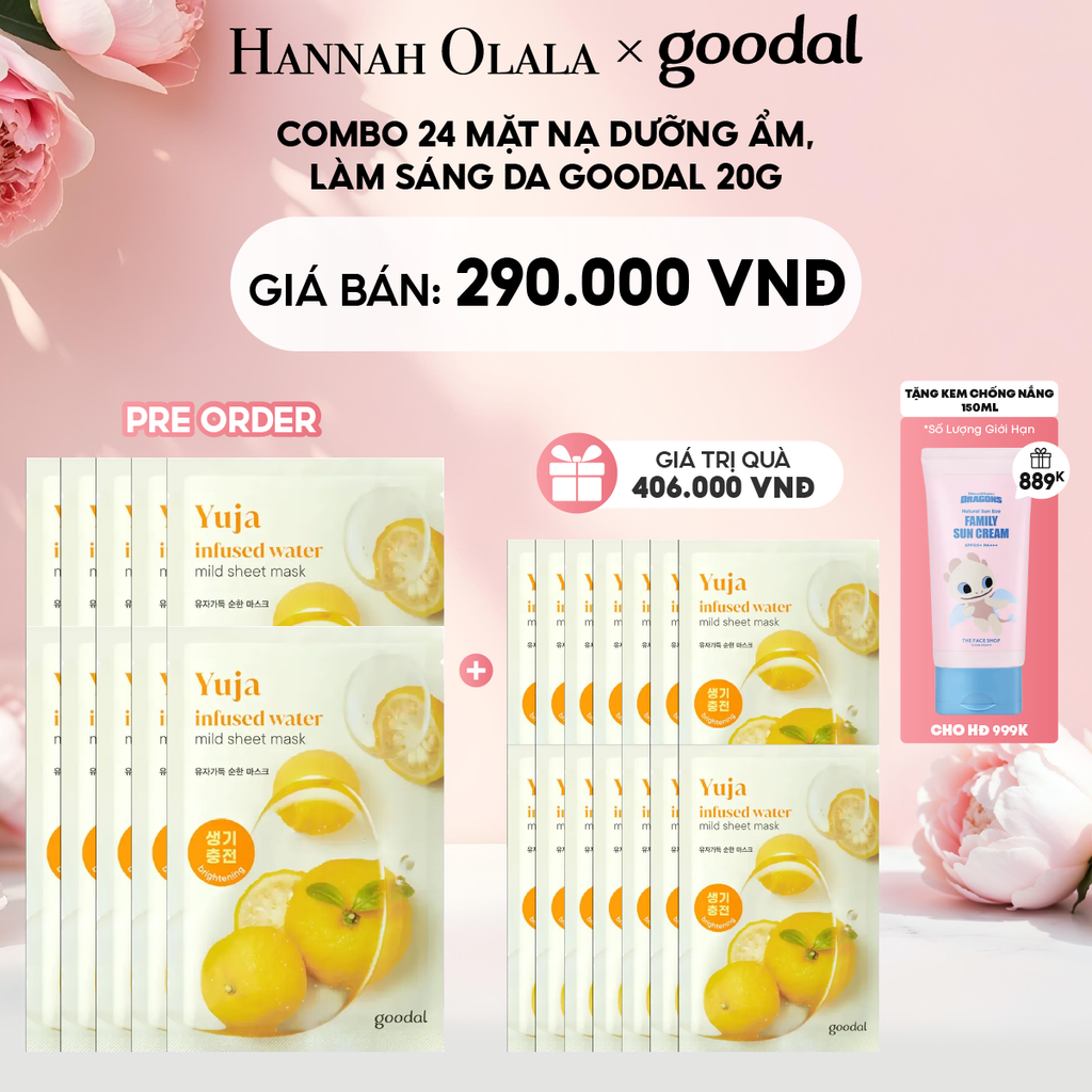  E711: DEAL 1: [PRE-ORDER] COMBO 24 MẶT NẠ DƯỠNG ẨM, LÀM SÁNG DA GOODAL 20G 