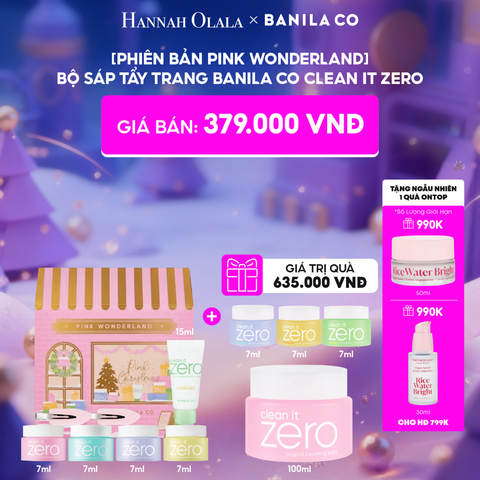  E24_DEAL 2: [PHIÊN BẢN PINK WONDERLAND] BỘ SÁP TẨY TRANG BANILA CO CLEAN IT ZERO (7ML*4 +15ML +2EA) 