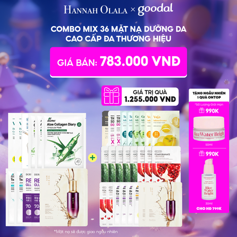  E84_DEAL 1: COMBO MIX 36 MẶT NẠ CAO DƯỠNG DA CAO CẤP ĐA THƯƠNG HIỆU 