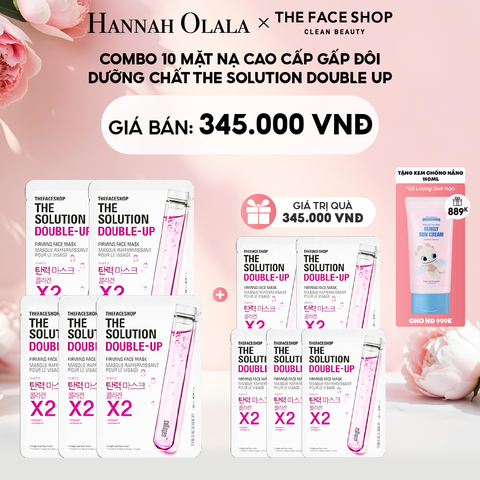  E729: DEAL 2: COMBO 10 MẶT NẠ CAO CẤP GẤP ĐÔI DƯỠNG CHẤT THE SOLUTION DOUBLE UP 