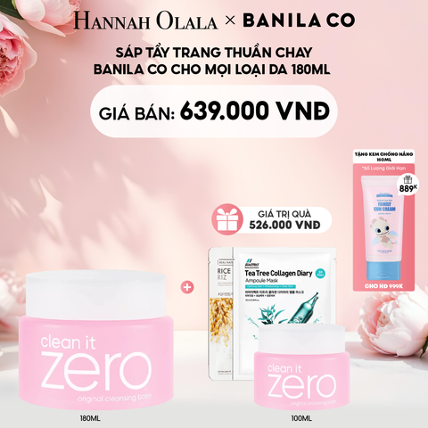  E683: DEAL 1: SÁP TẨY TRANG THUẦN CHAY BANILA CO CHO MỌI LOẠI DA 180ML 