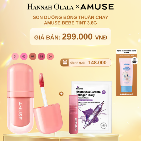  DEAL 1: SON DƯỠNG BÓNG THUẦN CHAY AMUSE BEBE TINT 3.8G 