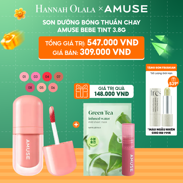  C1_DEAL 1: SON DƯỠNG BÓNG THUẦN CHAY AMUSE BEBE TINT 3.8G 
