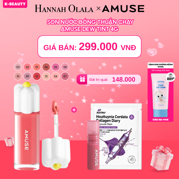  K6_DEAL 2: SON NƯỚC BÓNG THUẦN CHAY AMUSE DEW TINT 4G 