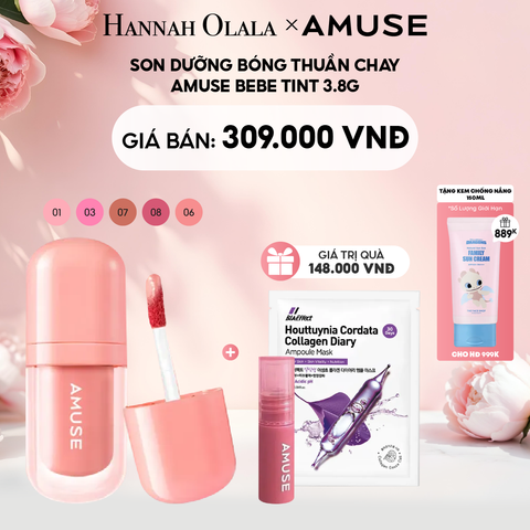  E966: DEAL 1: SON DƯỠNG BÓNG THUẦN CHAY AMUSE BEBE TINT 3.8G 