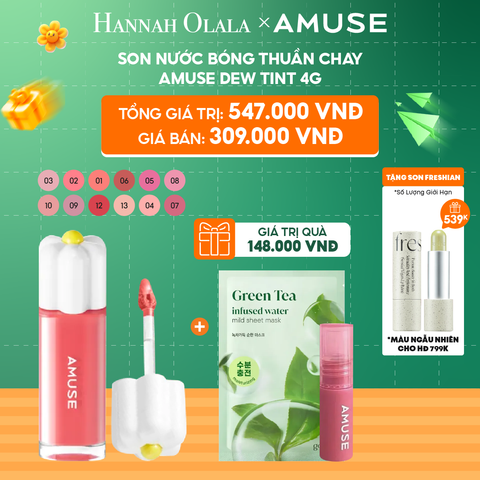  C13_DEAL 3: SON NƯỚC BÓNG THUẦN CHAY AMUSE DEW TINT 4G 