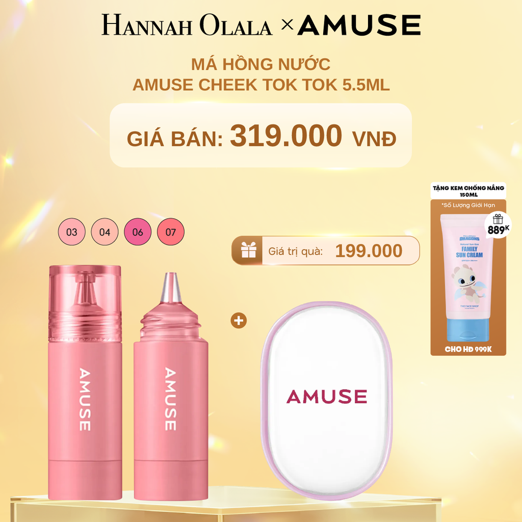  DEAL 4: MÁ HỒNG NƯỚC AMUSE CHEEK TOK TOK 5.5ML 