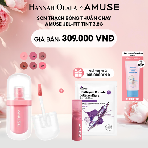  E983: DEAL 3: SON THẠCH BÓNG THUẦN CHAY AMUSE JEL-FIT TINT 3.8G 