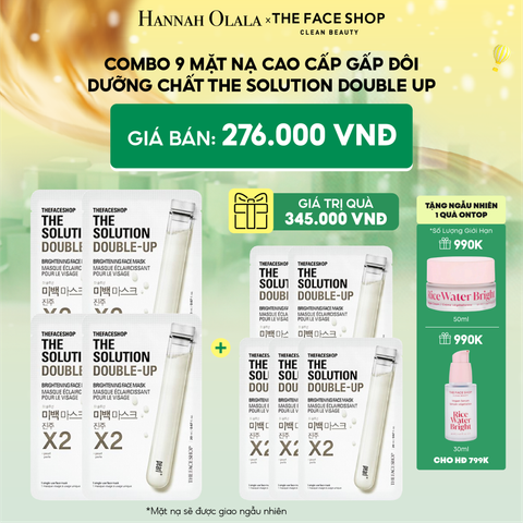  E110_DEAL 3: COMBO 9 MẶT NẠ CAO CẤP GẤP ĐÔI DƯỠNG CHẤT THE SOLUTION DOUBLE UP 