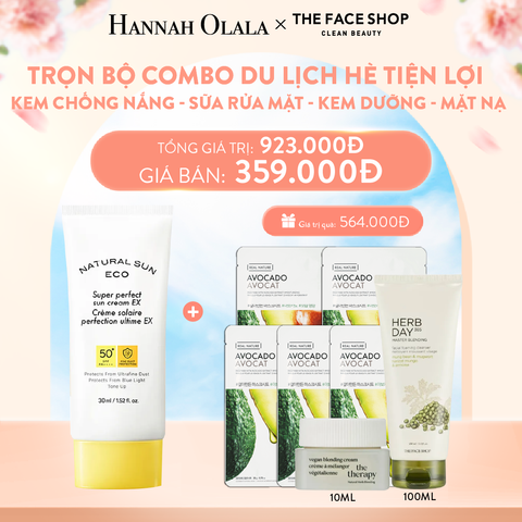  A879_DEAL 3: TRỌN BỘ COMBO DU LỊCH HÈ TIỆN LỢI: KEM CHỐNG NẮNG - SỮA RỬA MẶT - KEM DƯỠNG - MẶT NẠ 