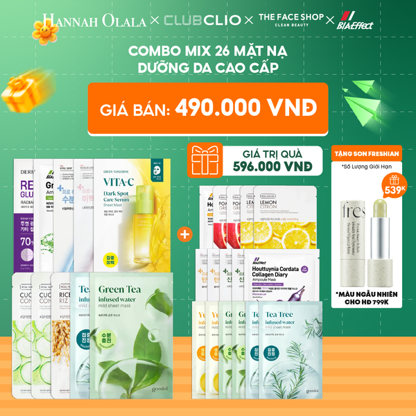  C102_DEAL 4: COMBO MIX 26 MẶT NẠ DƯỠNG DA CAO CẤP 