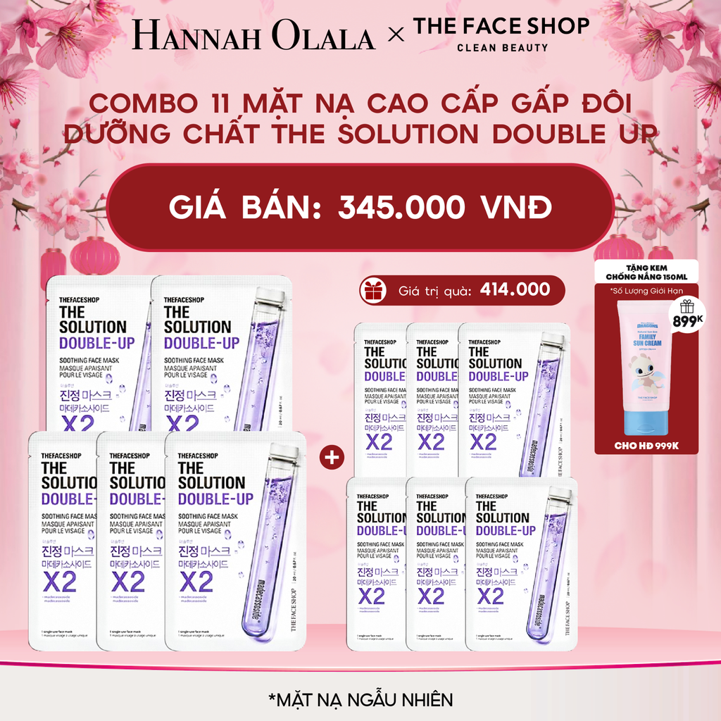  DEAL 3: COMBO 11 MẶT NẠ CAO CẤP GẤP ĐÔI DƯỠNG CHẤT THE SOLUTION DOUBLE UP 
