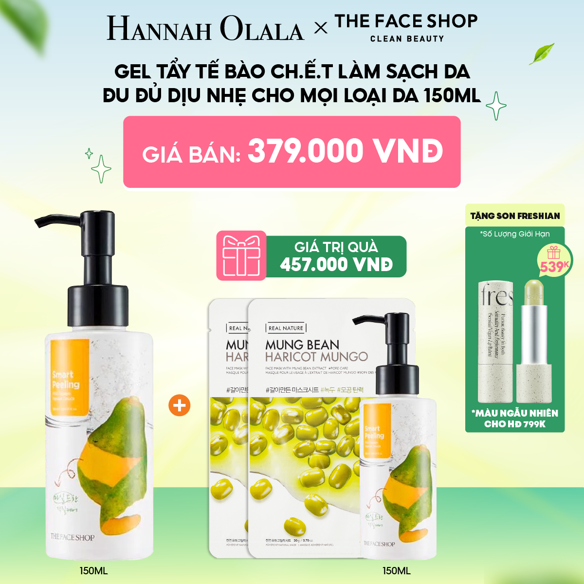  C137_DEAL 7: GEL TẨY TẾ BÀO CH.Ế.T LÀM SẠCH DA ĐU ĐỦ DỊU NHẸ CHO MỌI LOẠI DA 150ML 