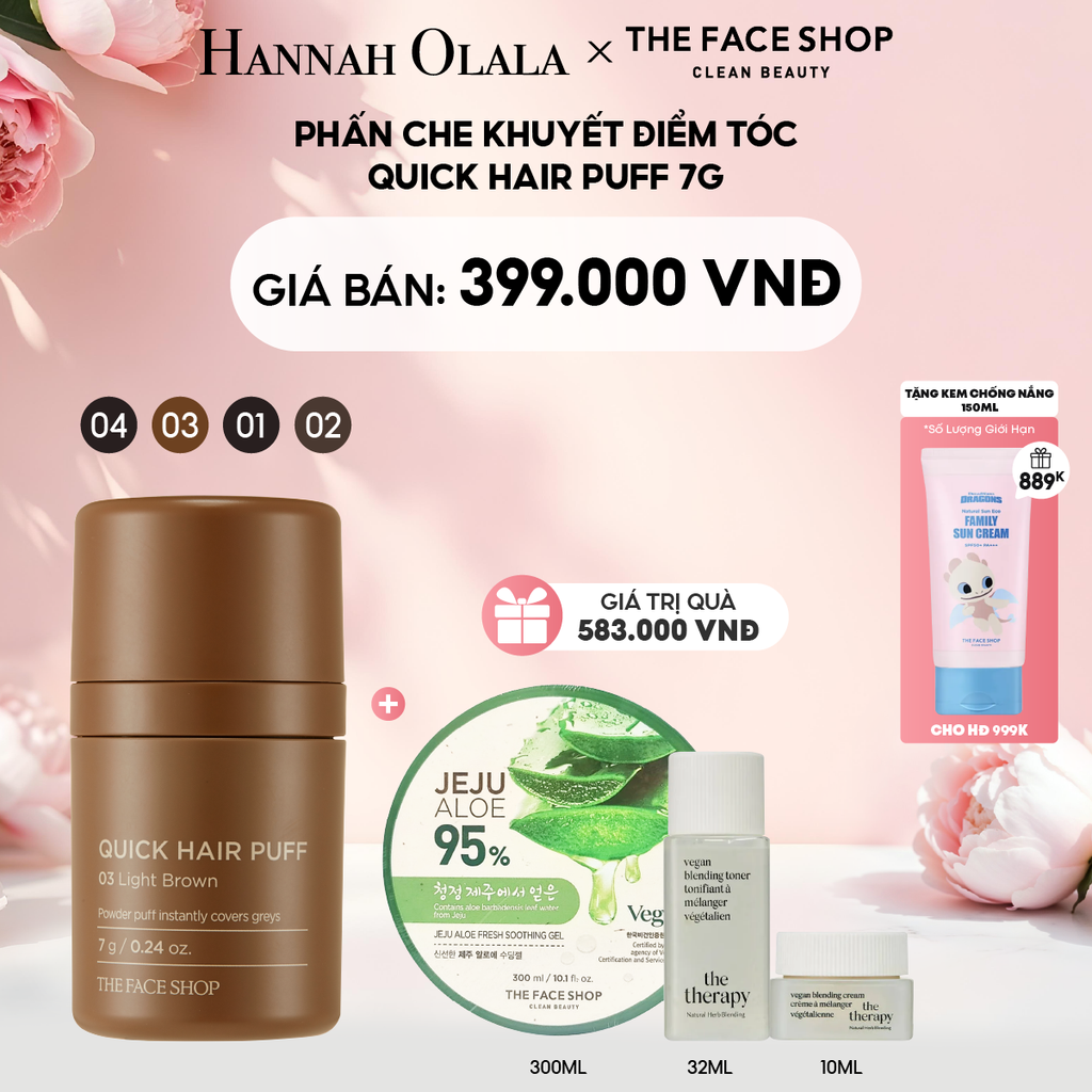  E734: DEAL 3: PHẤN CHE KHUYẾT ĐIỂM TÓC QUICK HAIR PUFF 7G 