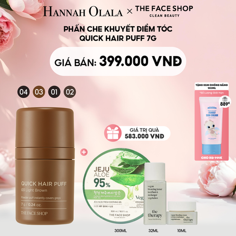  E734: DEAL 3: PHẤN CHE KHUYẾT ĐIỂM TÓC QUICK HAIR PUFF 7G 