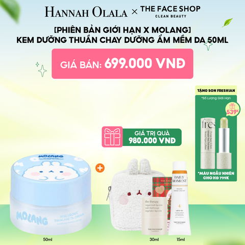 C138_DEAL 8: [PHIÊN BẢN GIỚI HẠN X MOLANG] KEM DƯỠNG THUẦN CHAY DƯỠNG ẨM MỀM DA 50ML 
