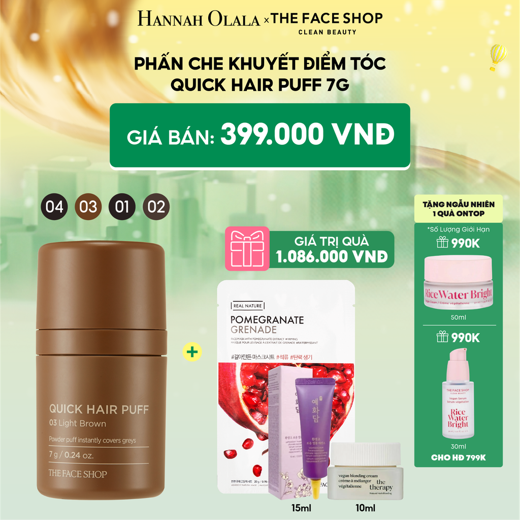  E115_DEAL 4: PHẤN CHE KHUYẾT ĐIỂM TÓC QUICK HAIR PUFF 7G 