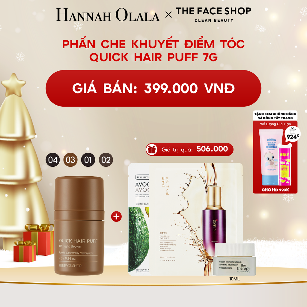  A258_DEAL 5: PHẤN CHE KHUYẾT ĐIỂM TÓC QUICK HAIR PUFF 7G 
