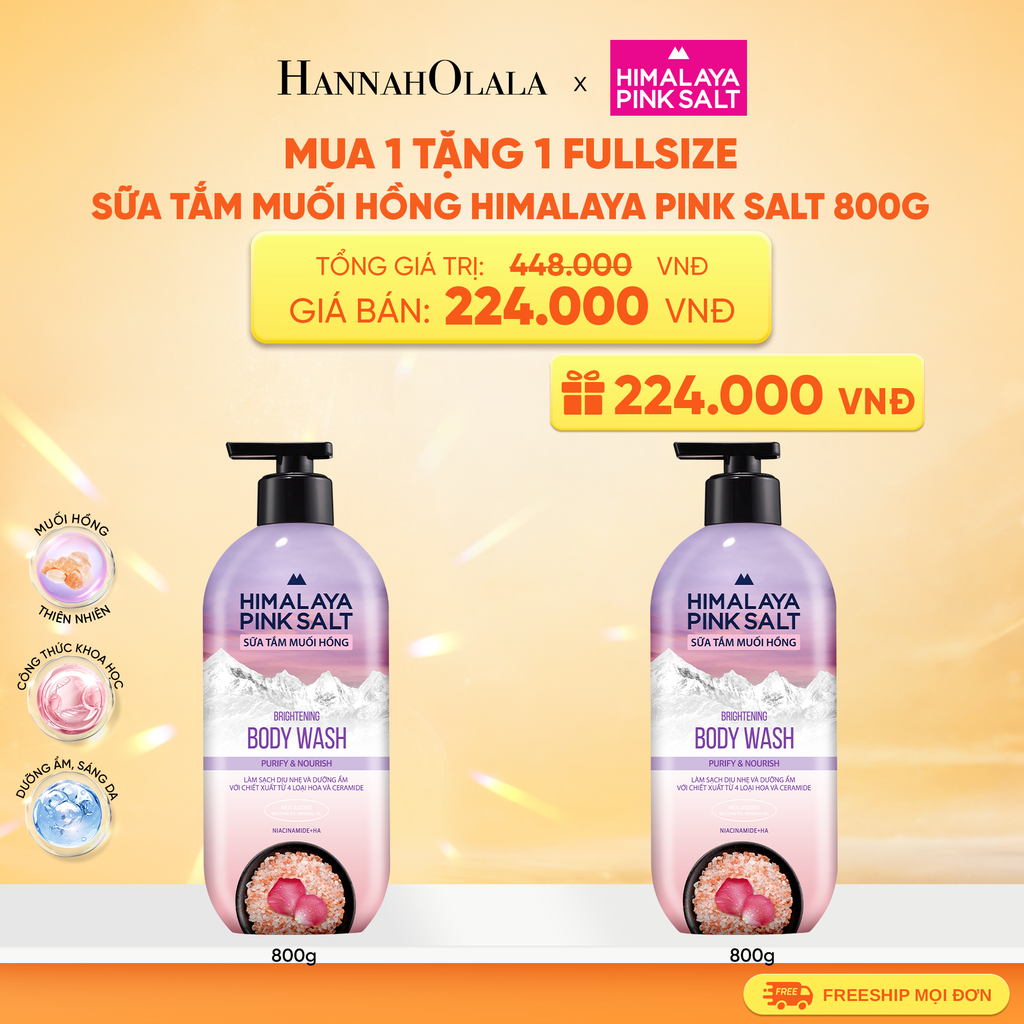  SỮA TẮM MUỐI HỒNG HIMALAYA PINK SALT TƯƠI MÁT VÀ SẢNG KHOÁI 800G 