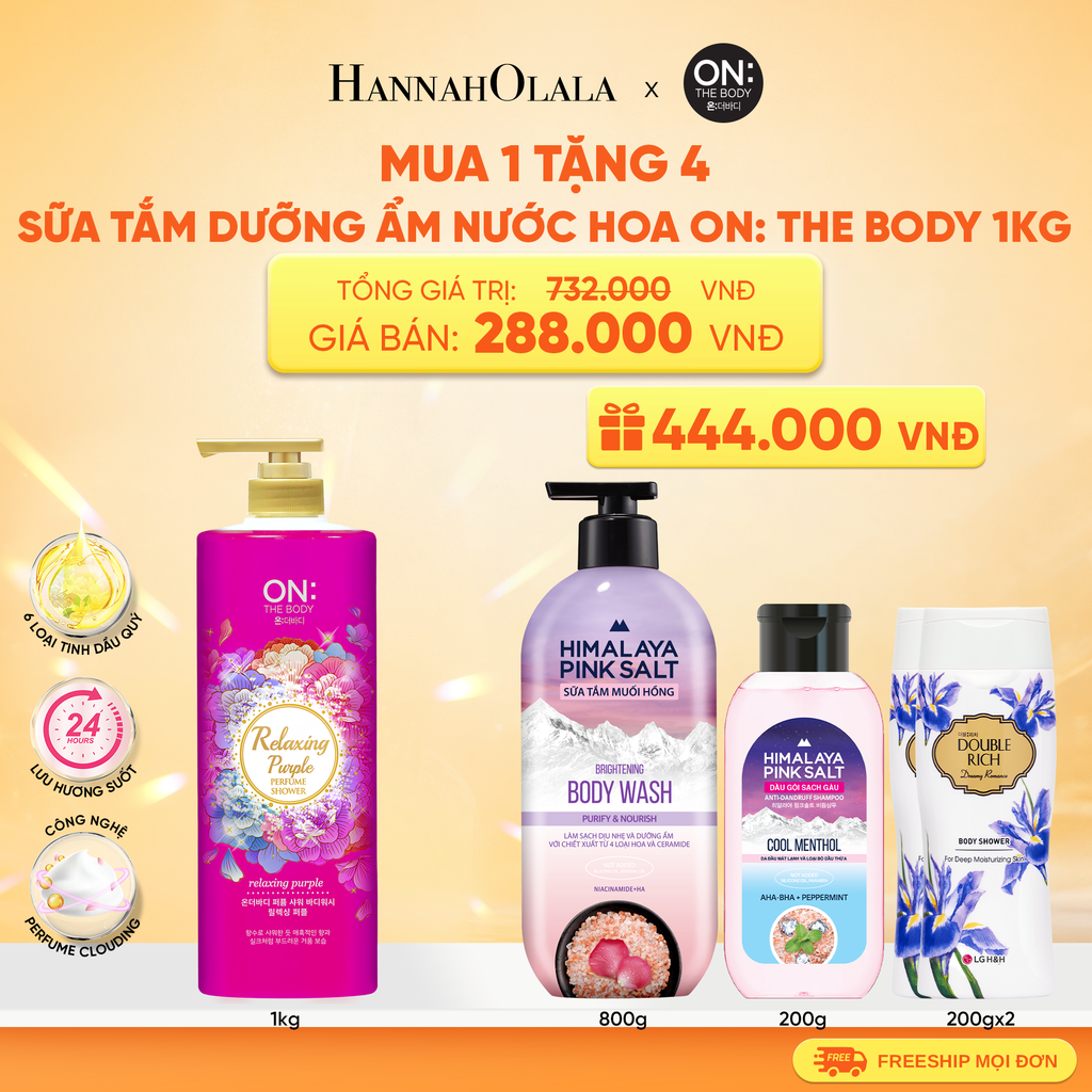 SỮA TẮM DƯỠNG ẨM HƯƠNG NƯỚC HOA ON: THE BODY PERFUME 1KG 