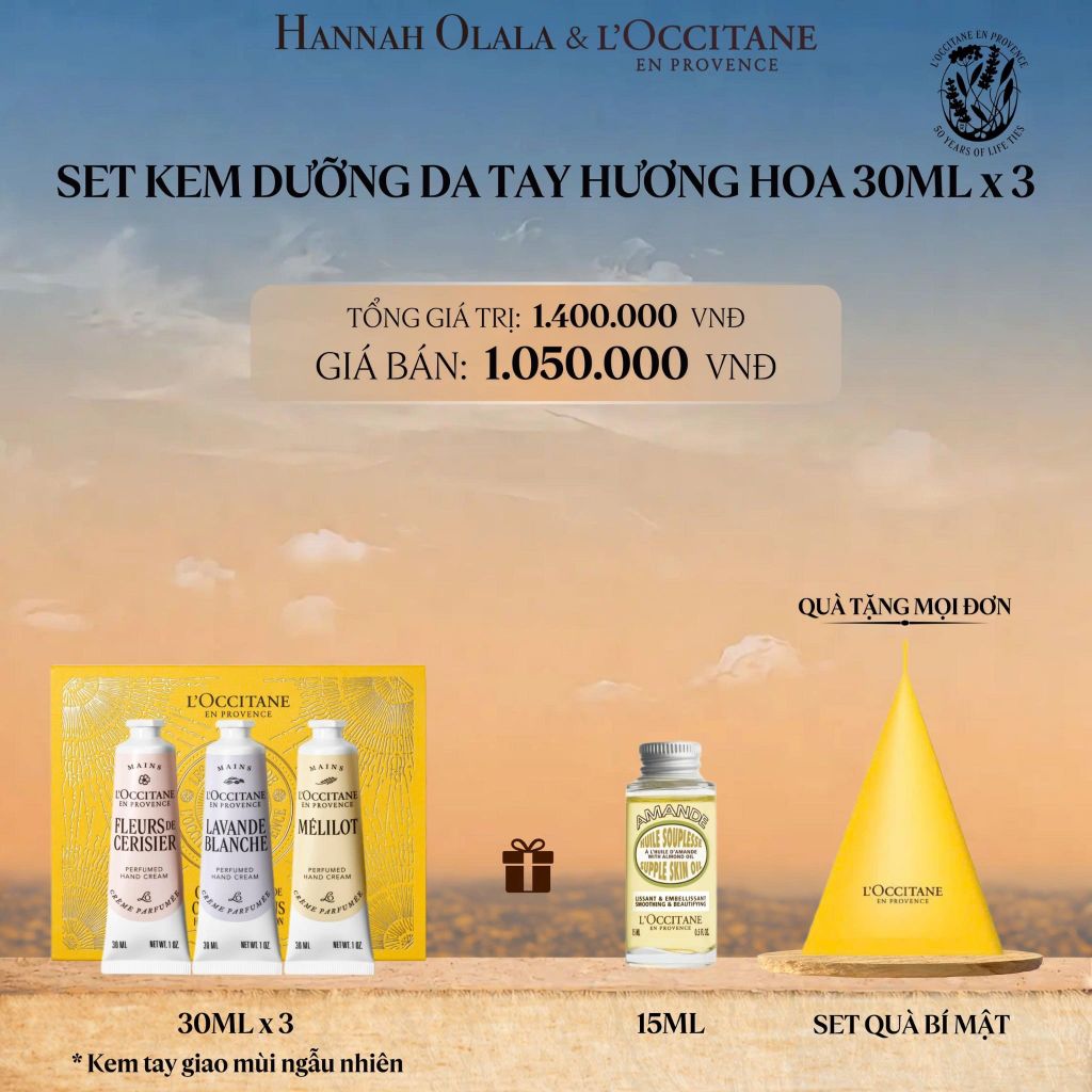  KEM DƯỠNG DA TAY HƯƠNG HOA L'OCCITANE 30ML X3 