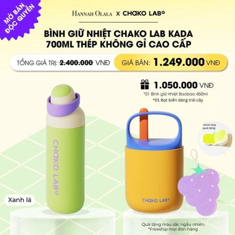  BÌNH GIỮ NHIỆT CHAKO LAB KADA 700ML THÉP KHÔNG GỈ CAO CẤP _ DEAL 8 _ A64 