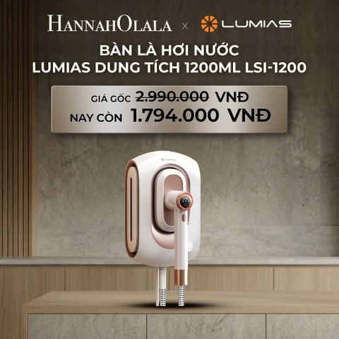  DEAL 29: BÀN LÀ HƠI NƯỚC LUMIAS DUNG TÍCH 1200ML LSI-1200 (WHITE - ROSE) 