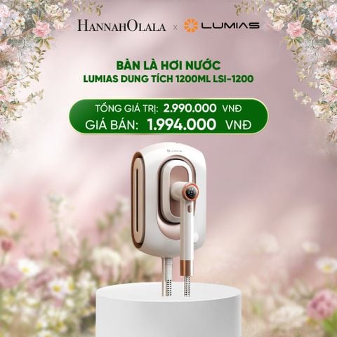  DEAL 30: BÀN LÀ HƠI NƯỚC LUMIAS DUNG TÍCH 1200ML LSI-1200 (WHITE - ROSE) 