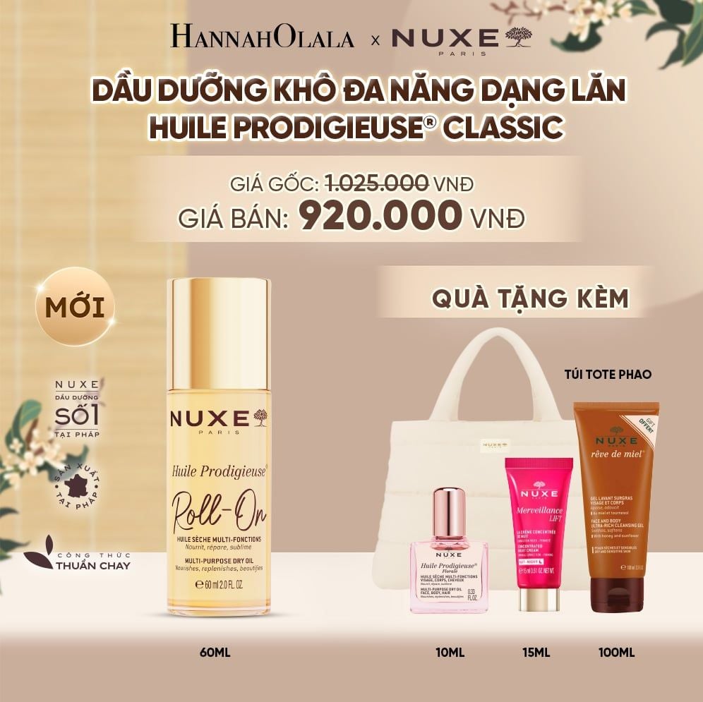  DẦU DƯỠNG KHÔ ĐA NĂNG DẠNG LĂN NUXE HUILE PRODIGIEUSE® ROLL-ON 60ML (CHỌN HƯƠNG) - A5062 