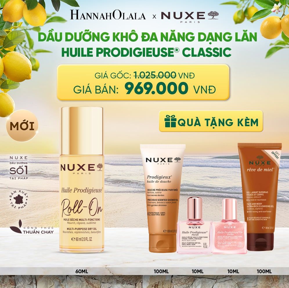  DẦU DƯỠNG KHÔ ĐA NĂNG DẠNG LĂN NUXE HUILE PRODIGIEUSE® ROLL-ON 60ML (CHỌN HƯƠNG) - A626 