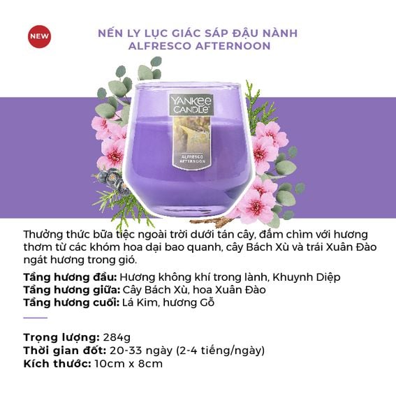  A209_DEAL 10: MUA 3 NẾN LY LỤC GIÁC SÁP ĐẬU NÀNH YANKEE CANDLE 284G 
