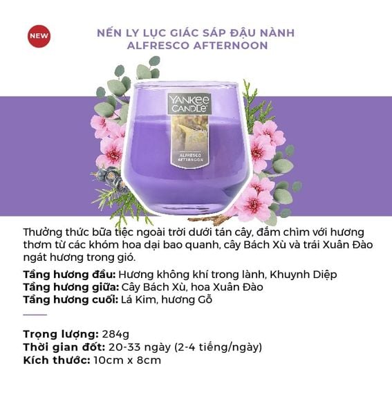  4 NẾN LY LỤC GIÁC SÁP ĐẬU NÀNH YANKEE CANDLE DEAL 7: - A2218 