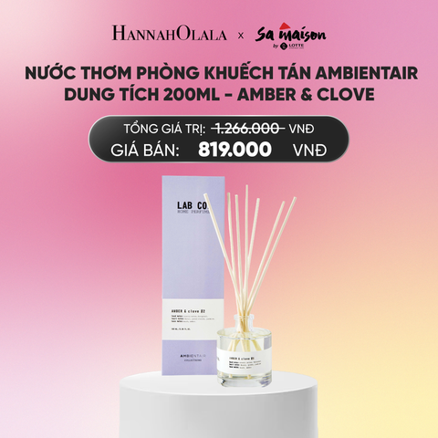  FLASH DEAL 3: NƯỚC THƠM PHÒNG KHUẾCH TÁN AMBIENTAIR, DUNG TÍCH 200ML AMBER & CLOVE_A646 
