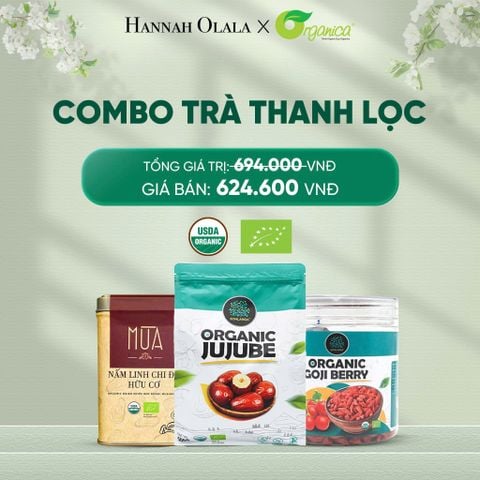  DEAL 10: COMBO TRÀ THANH LỌC 1 X TÁO ĐỎ HỮU CƠ SONLANGA 500GR 1 X KỶ TỬ HỮU CƠ SONLANGA 200GR 1X LINH CHI HỮU CƠ MÙA 40GR 