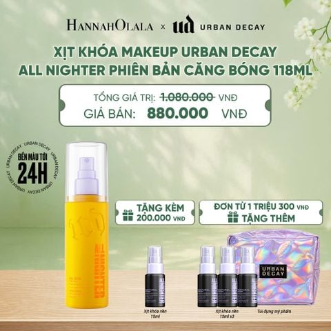  XỊT KHÓA MAKEUP URBAN DECAY ALL NIGHTER SETTING SPRAY 118ML - 24H KHÓA CHẶT MAKEUP, KHÁNG NƯỚC VÀ MỒ HÔI - A199 